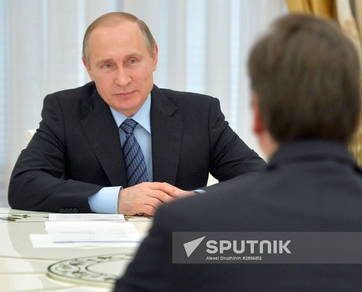 Russian President Vladimir Putin meets with Serbian Prime Minister Aleksandar Vucic