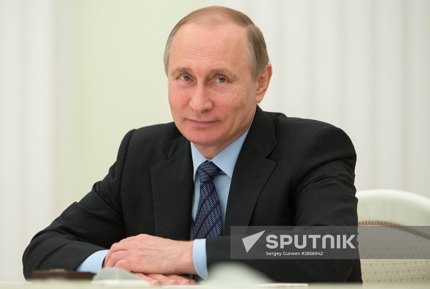 Russian President Vladimir Putin meets with Serbian Prime Minister Aleksandar Vucic