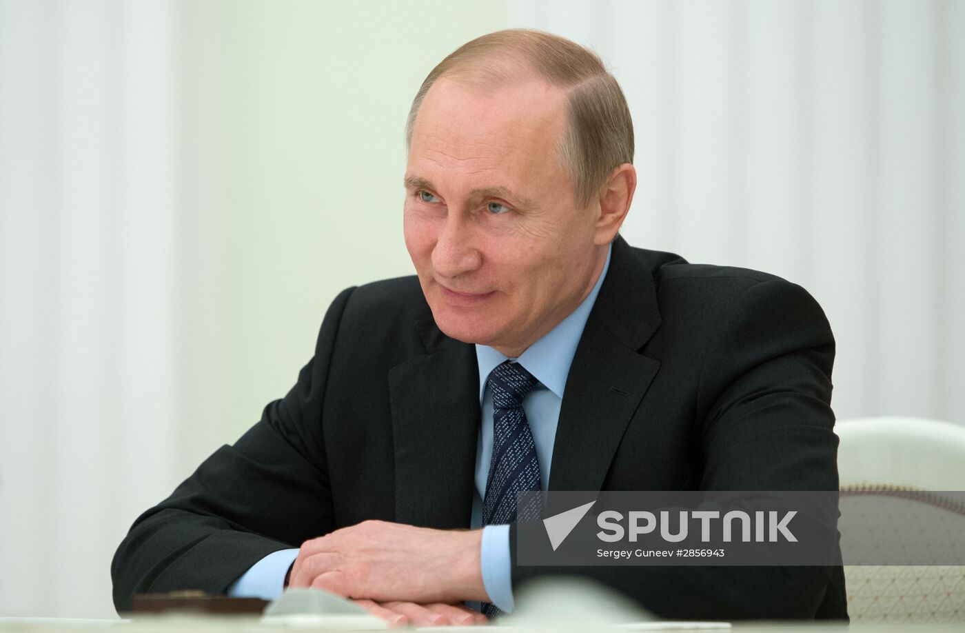 Russian President Vladimir Putin meets with Serbian Prime Minister Aleksandar Vucic