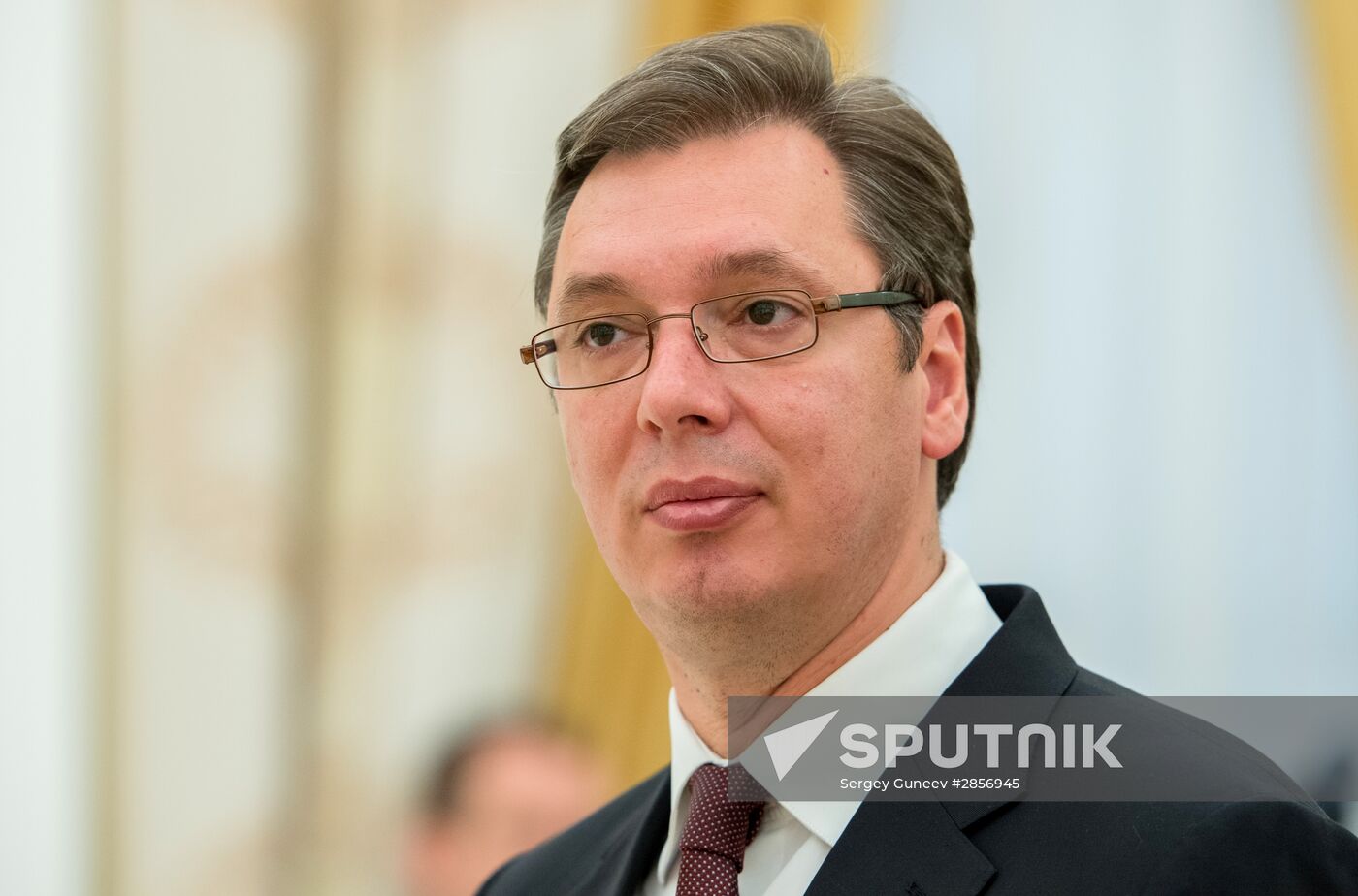 Russian President Vladimir Putin meets with Serbian Prime Minister Aleksandar Vucic