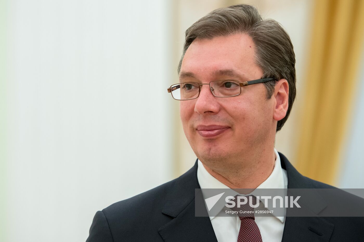 Russian President Vladimir Putin meets with Serbian Prime Minister Aleksandar Vucic