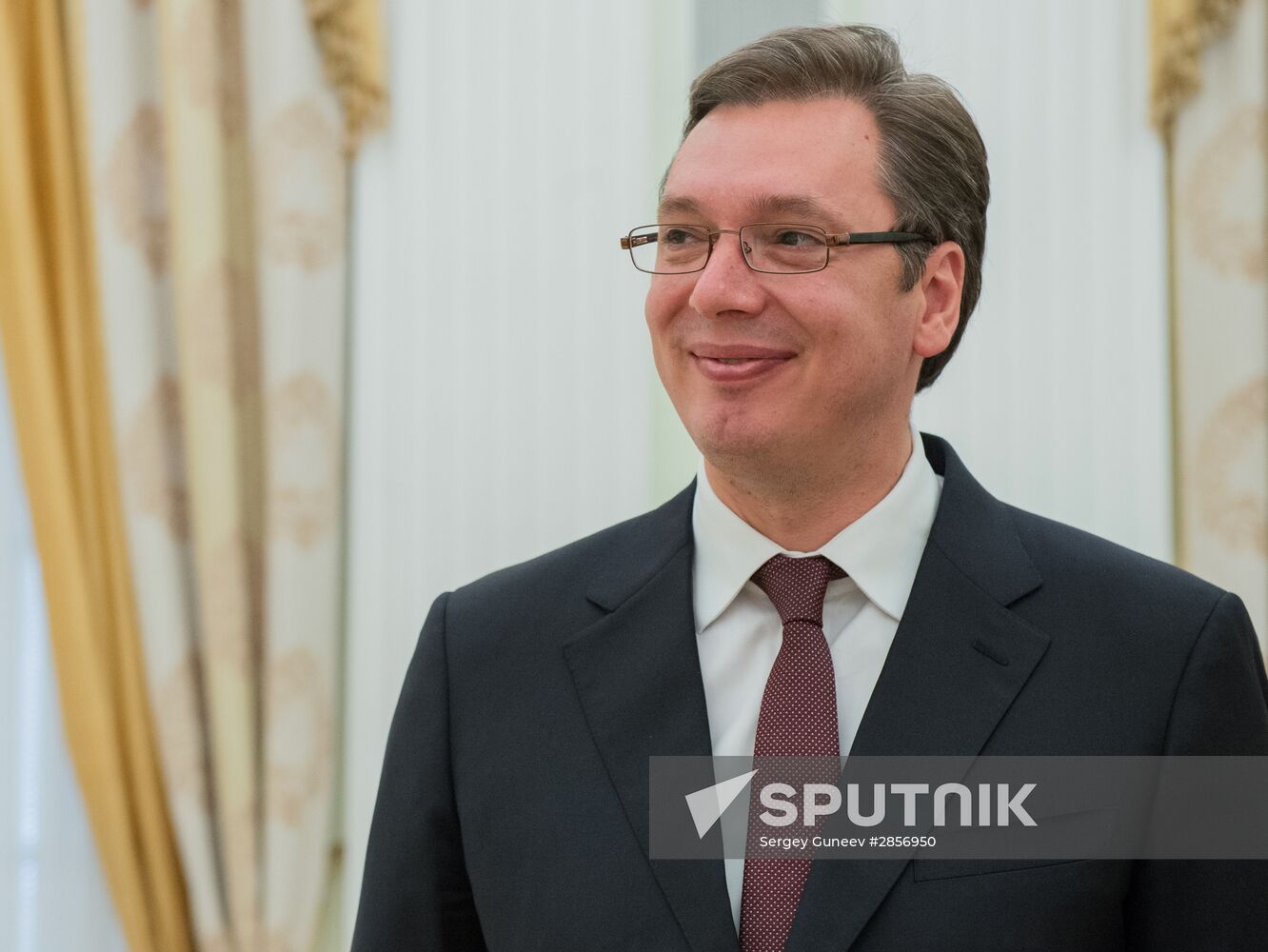Russian President Vladimir Putin meets with Serbian Prime Minister Aleksandar Vucic
