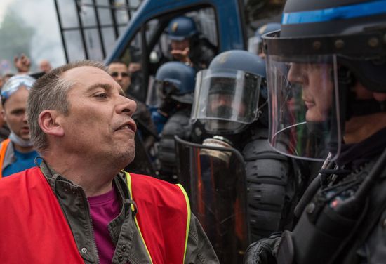 French unions protest against labor reforms