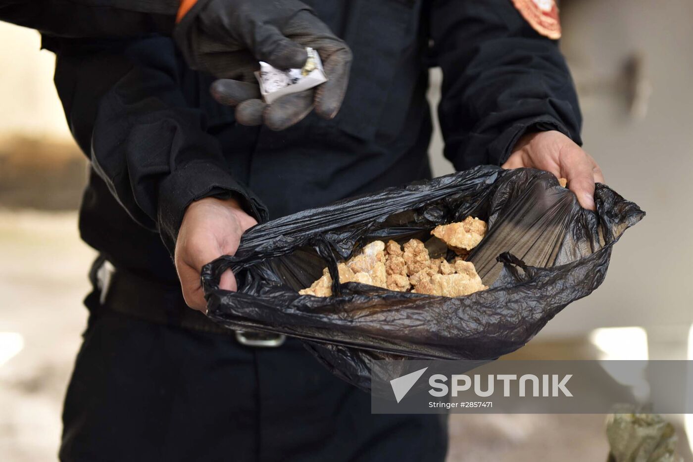 Burning of drugs at Tajikistan's drug control agency