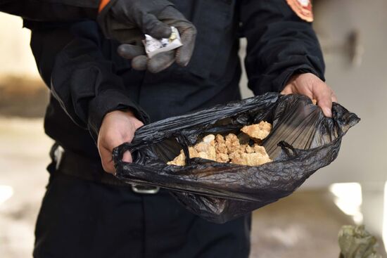Burning of drugs at Tajikistan's drug control agency