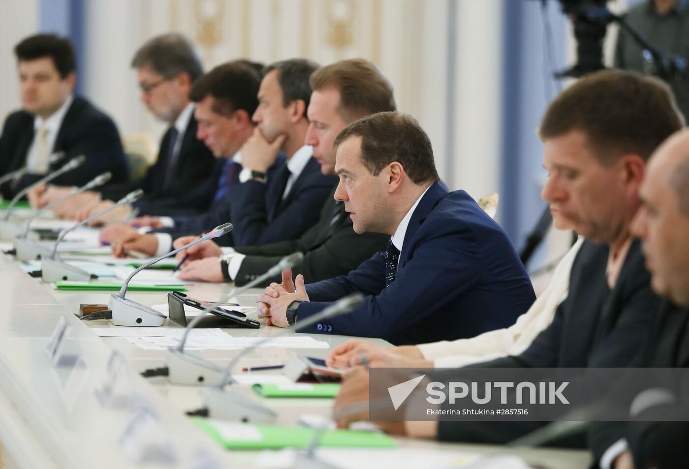 Prime Minister Dmitry Medvedev meets with RSPP members