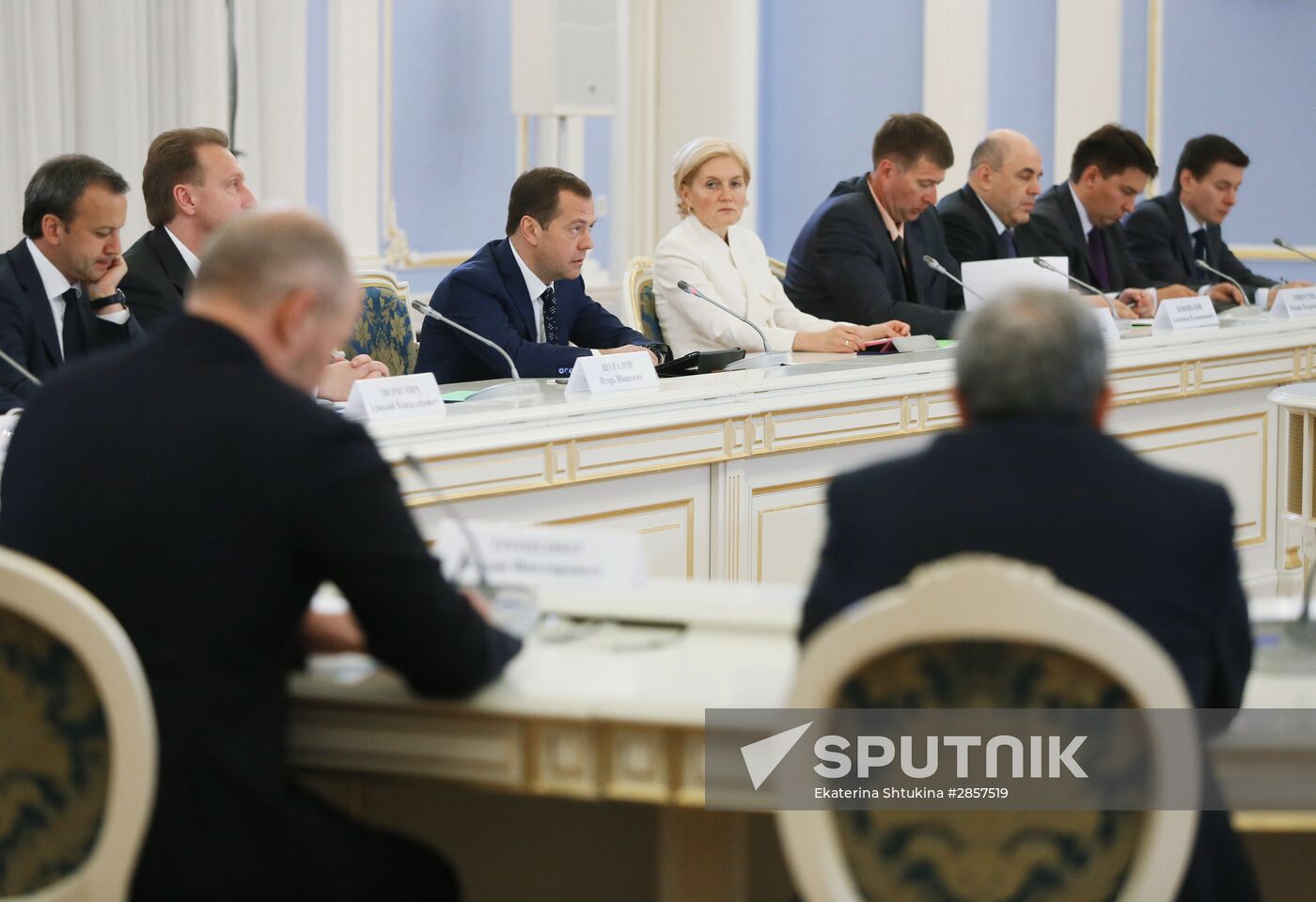 Prime Minister Dmitry Medvedev meets with RSPP members