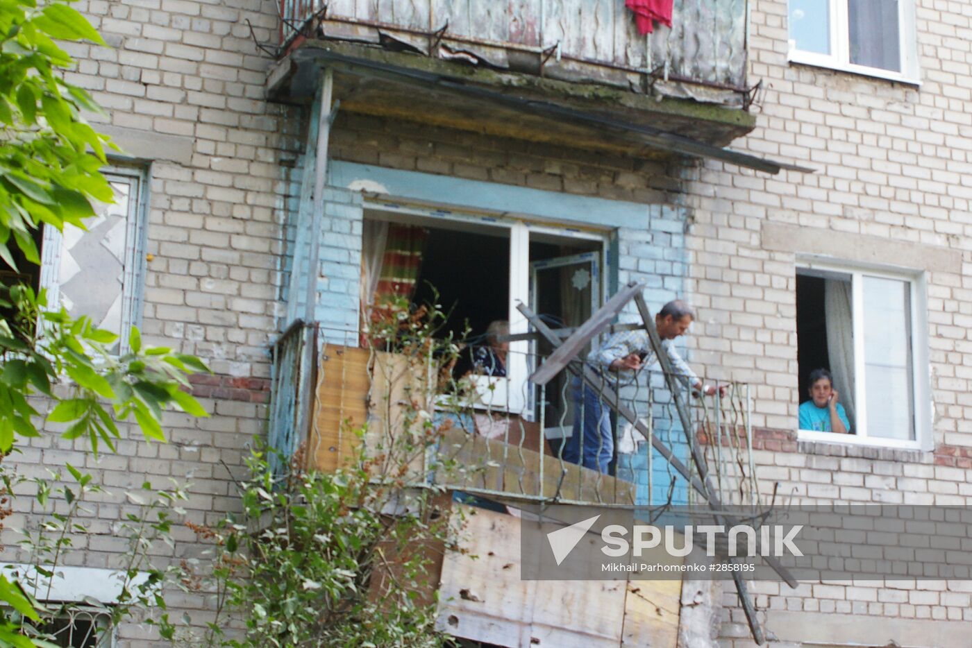Consequences of bombardment of residential house in Donetsk