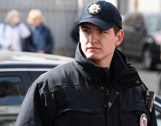 Officers of the Ukrainian police in Kiev