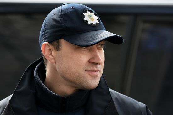 Officers of the Ukrainian police in Kiev