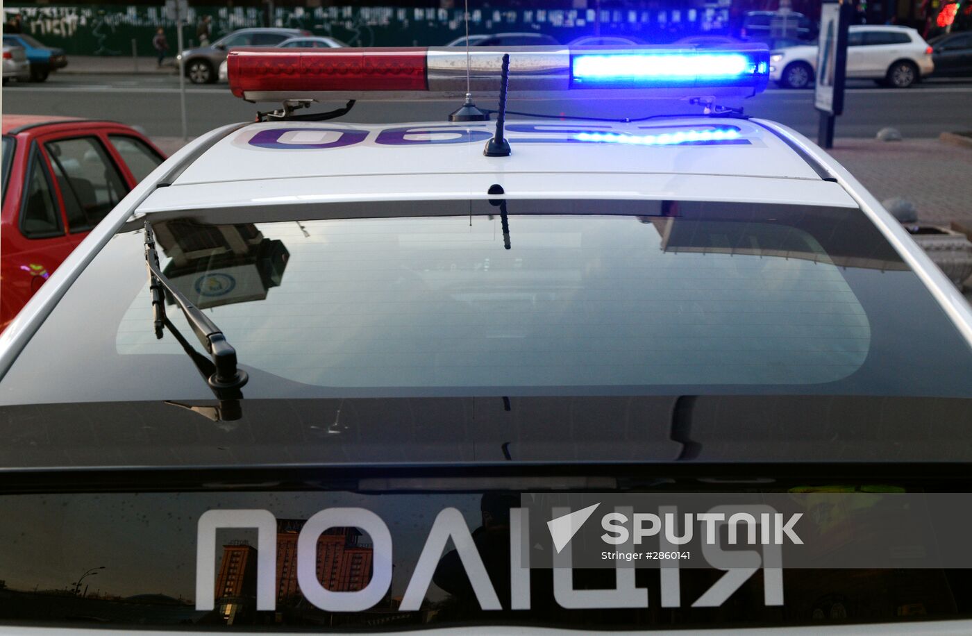 Officers of the Ukrainian police in Kiev
