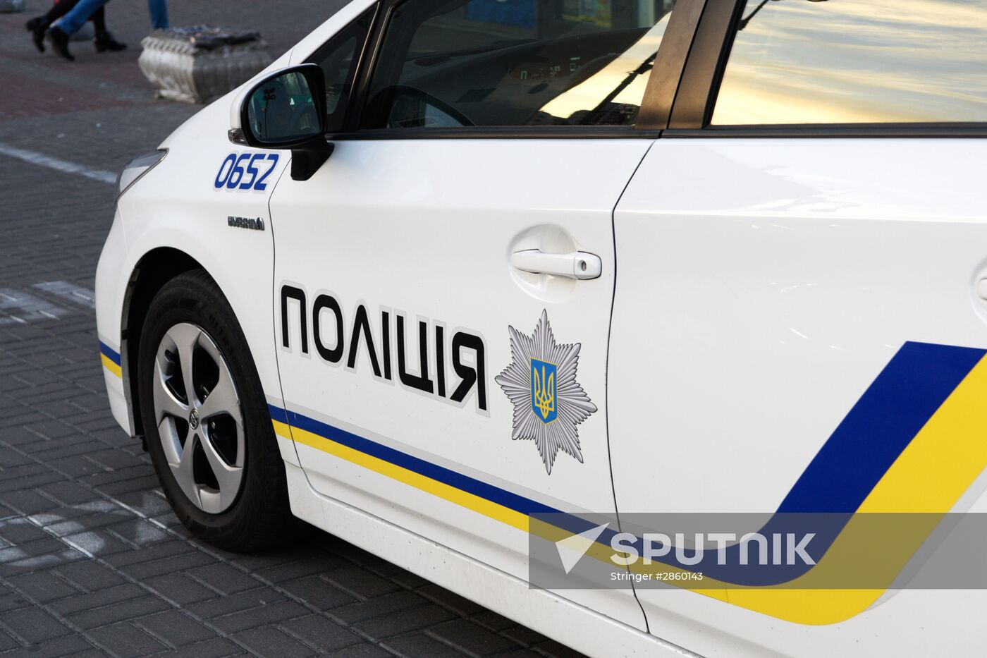 Officers of the Ukrainian police in Kiev