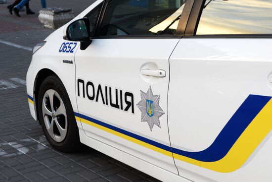 Officers of the Ukrainian police in Kiev