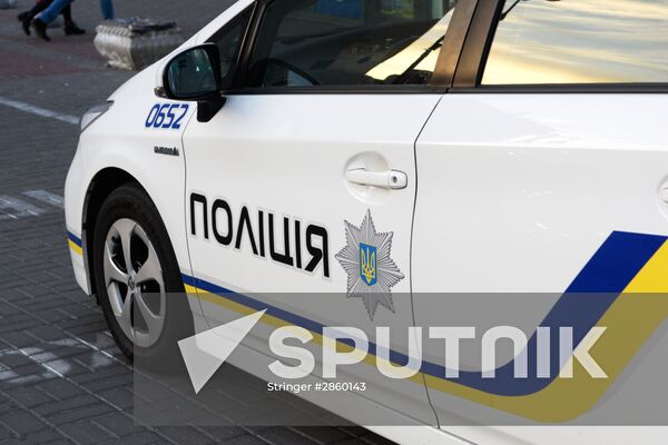 Officers of the Ukrainian police in Kiev
