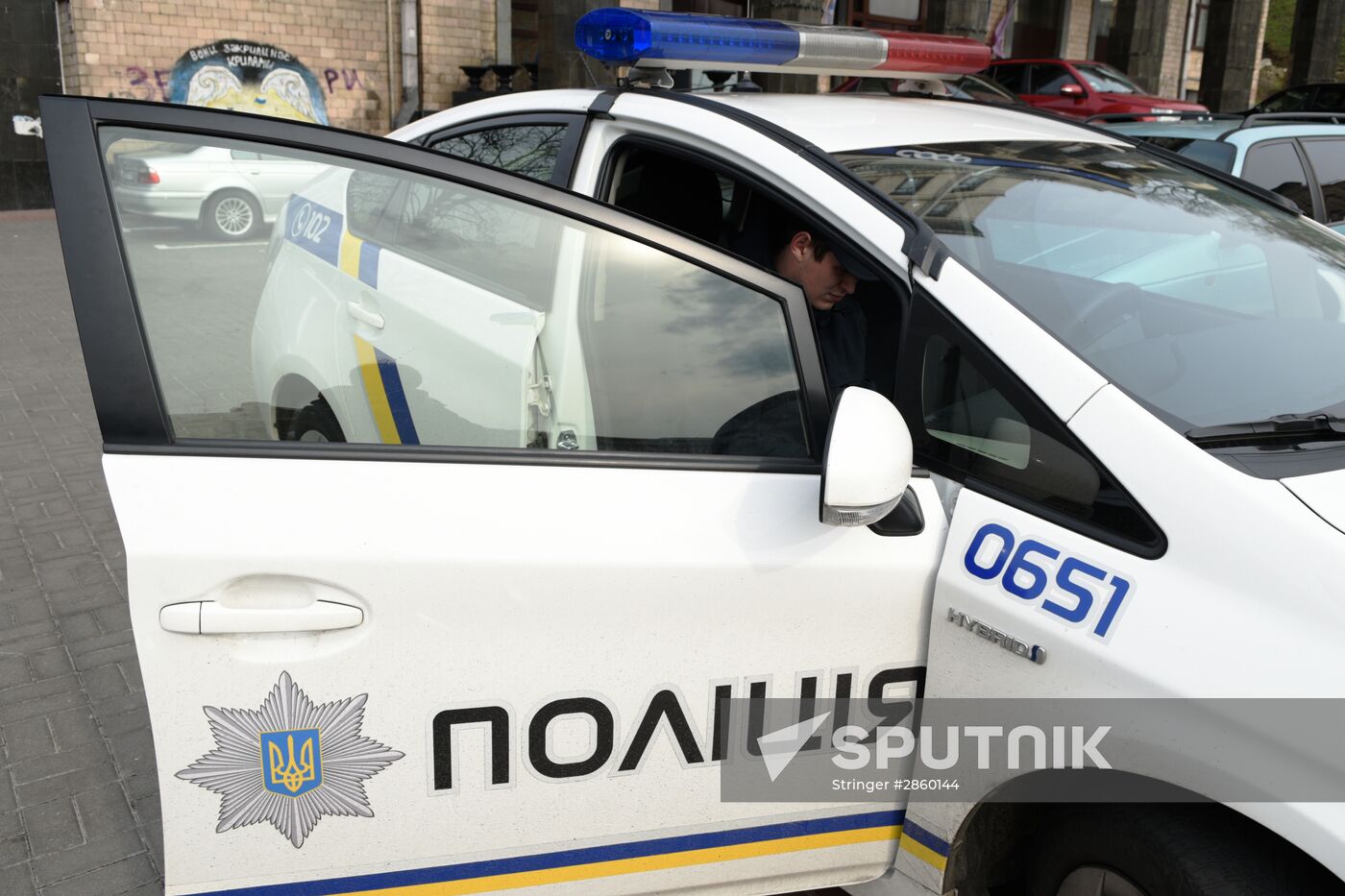 Officers of the Ukrainian police in Kiev