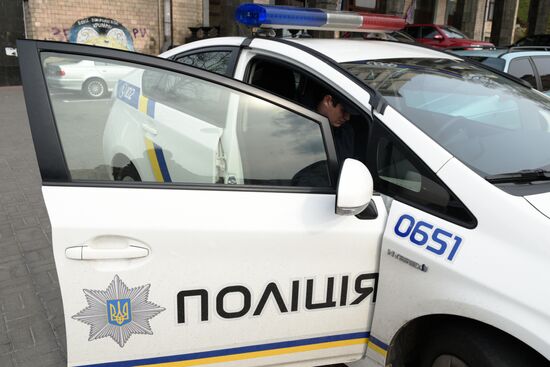 Officers of the Ukrainian police in Kiev