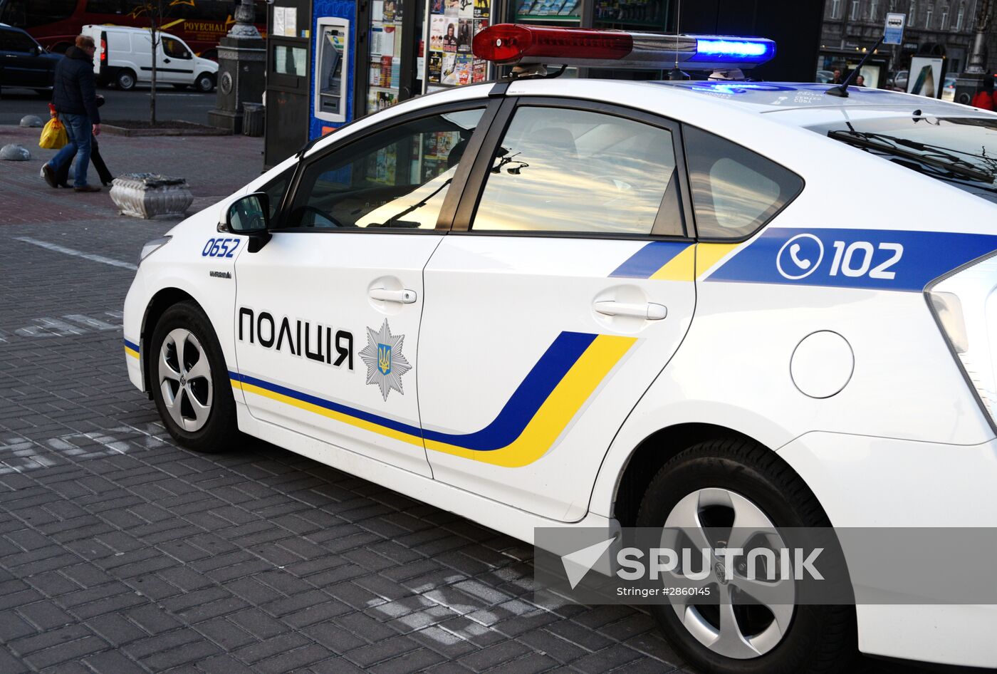 Officers of the Ukrainian police in Kiev