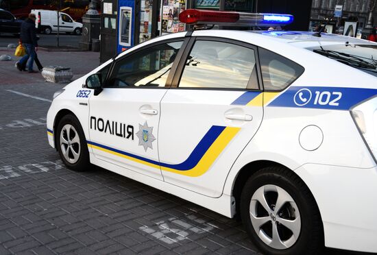 Officers of the Ukrainian police in Kiev