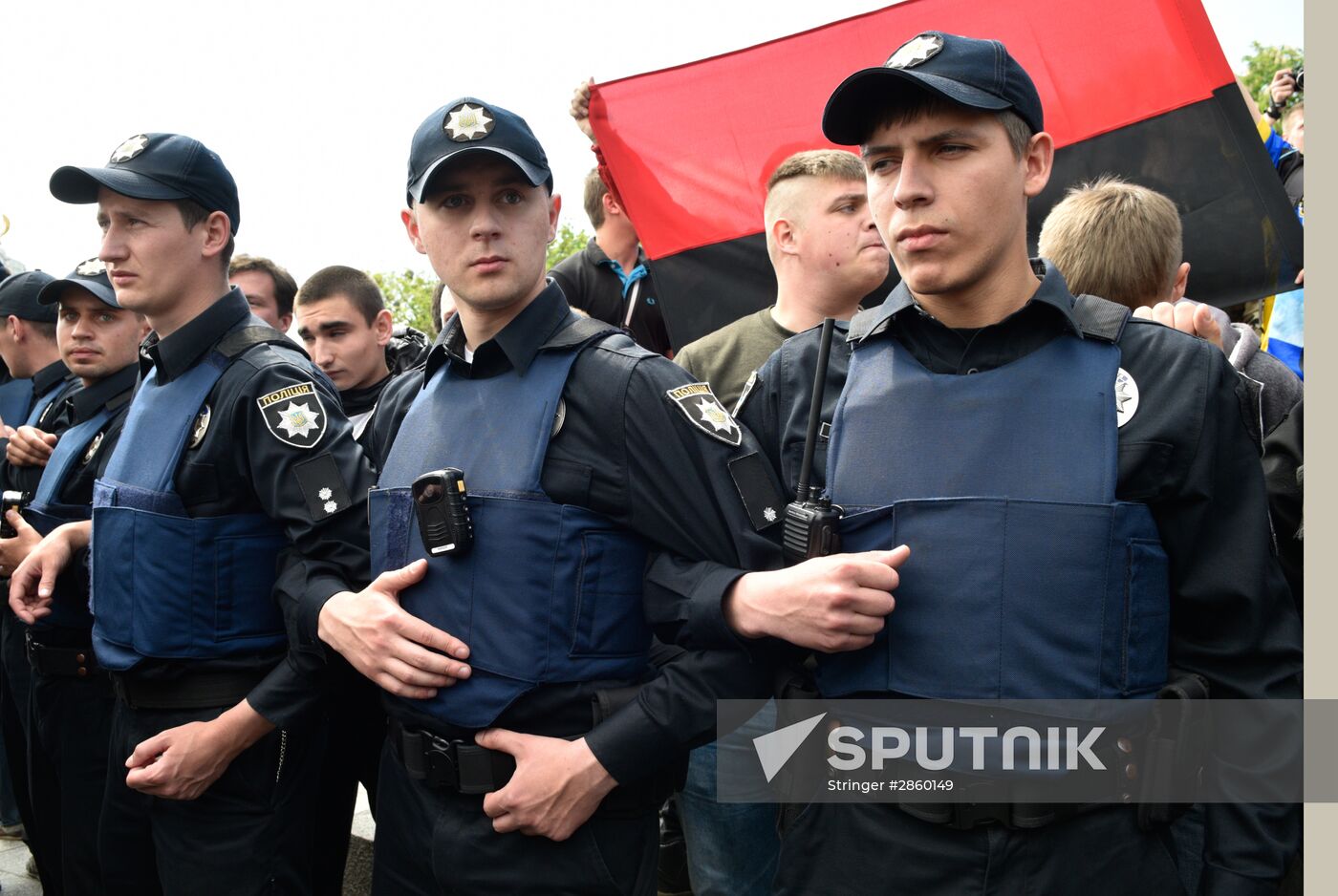 Officers of the Ukrainian police in Kiev