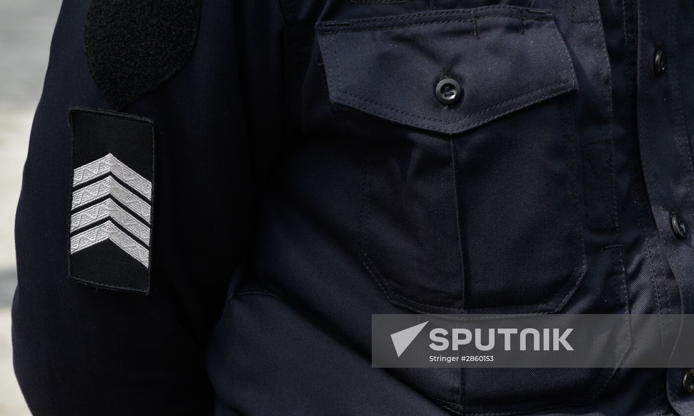 Officers of the Ukrainian police in Kiev