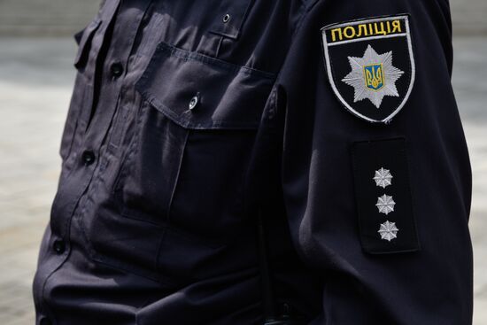 Officers of the Ukrainian police in Kiev