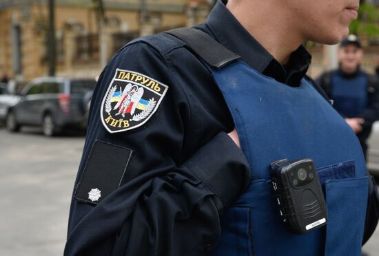 Officers of the Ukrainian police in Kiev