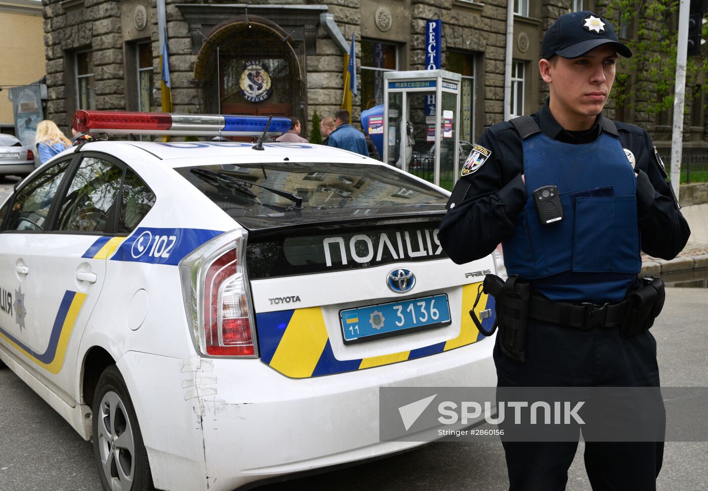 Officers of the Ukrainian police in Kiev