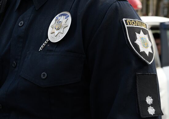 Officers of the Ukrainian police in Kiev