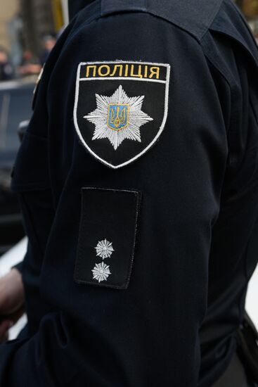 Officers of the Ukrainian police in Kiev