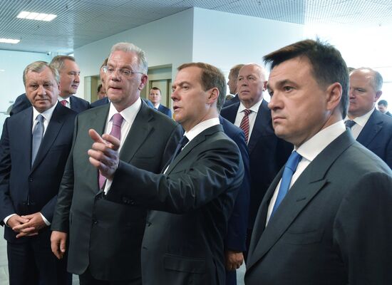 Prime Minister Dmitry Medvedev visits new international airport in Zhukovsky