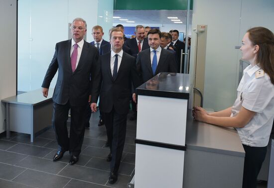 Prime Minister Dmitry Medvedev visits new international airport in Zhukovsky