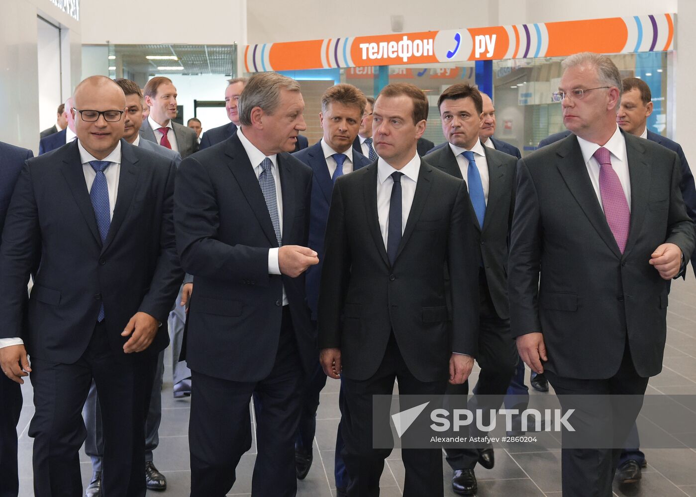 Prime Minister Dmitry Medvedev visits new international airport in Zhukovsky