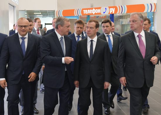 Prime Minister Dmitry Medvedev visits new international airport in Zhukovsky