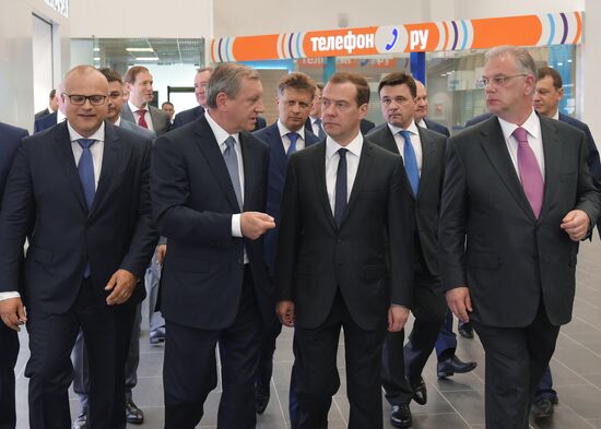 Prime Minister Dmitry Medvedev visits new international airport in Zhukovsky