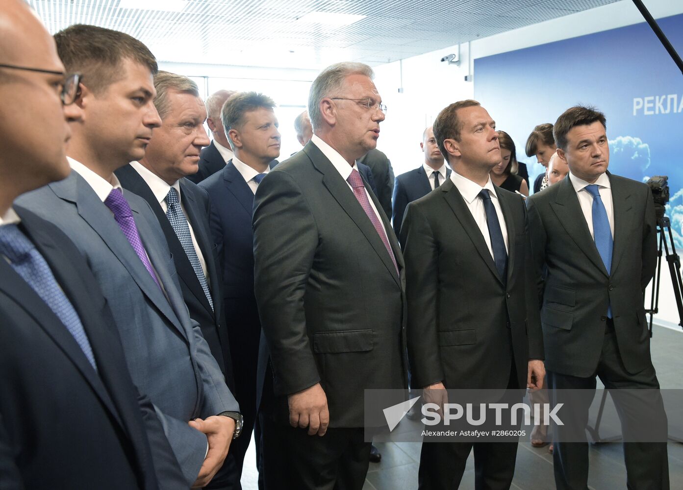 Prime Minister Dmitry Medvedev visits new international airport in Zhukovsky