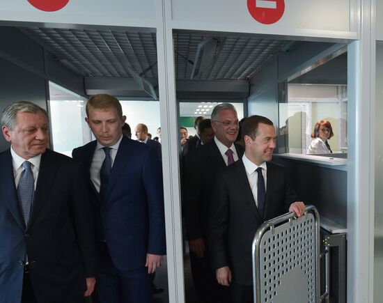 Prime Minister Dmitry Medvedev visits new international airport in Zhukovsky