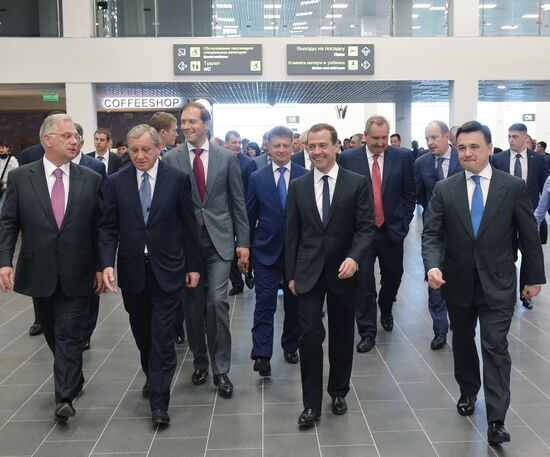 Prime Minister Dmitry Medvedev visits new international airport in Zhukovsky