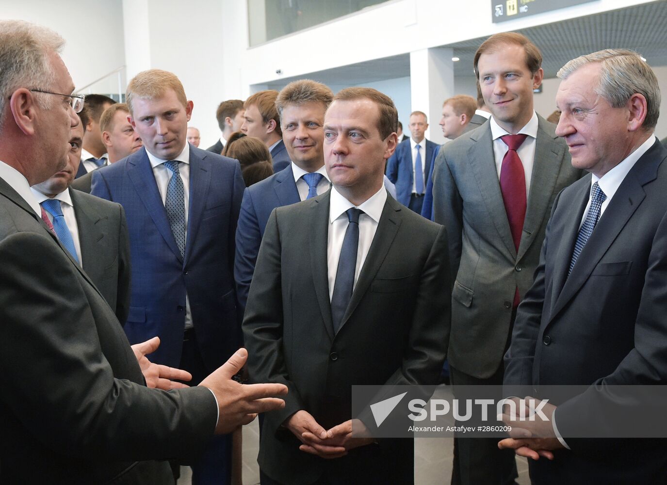 Prime Minister Dmitry Medvedev visits new international airport in Zhukovsky