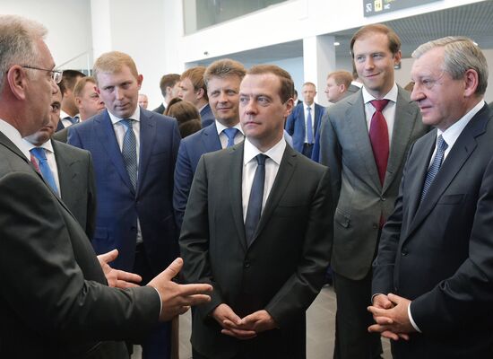 Prime Minister Dmitry Medvedev visits new international airport in Zhukovsky