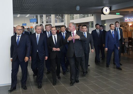 Prime Minister Dmitry Medvedev visits new international airport in Zhukovsky