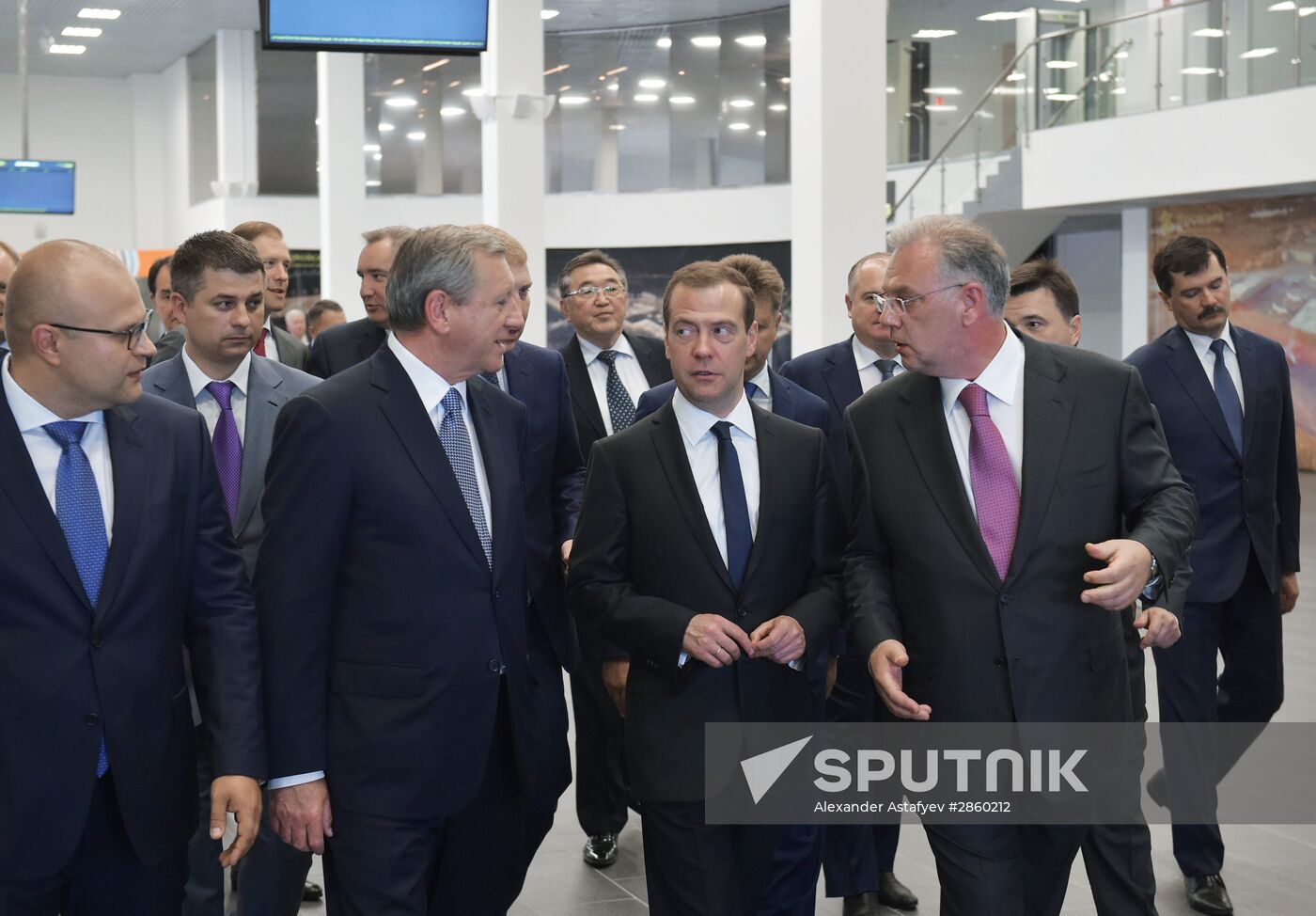 Prime Minister Dmitry Medvedev visits new international airport in Zhukovsky