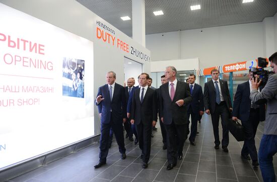 Prime Minister Dmitry Medvedev visits new international airport in Zhukovsky