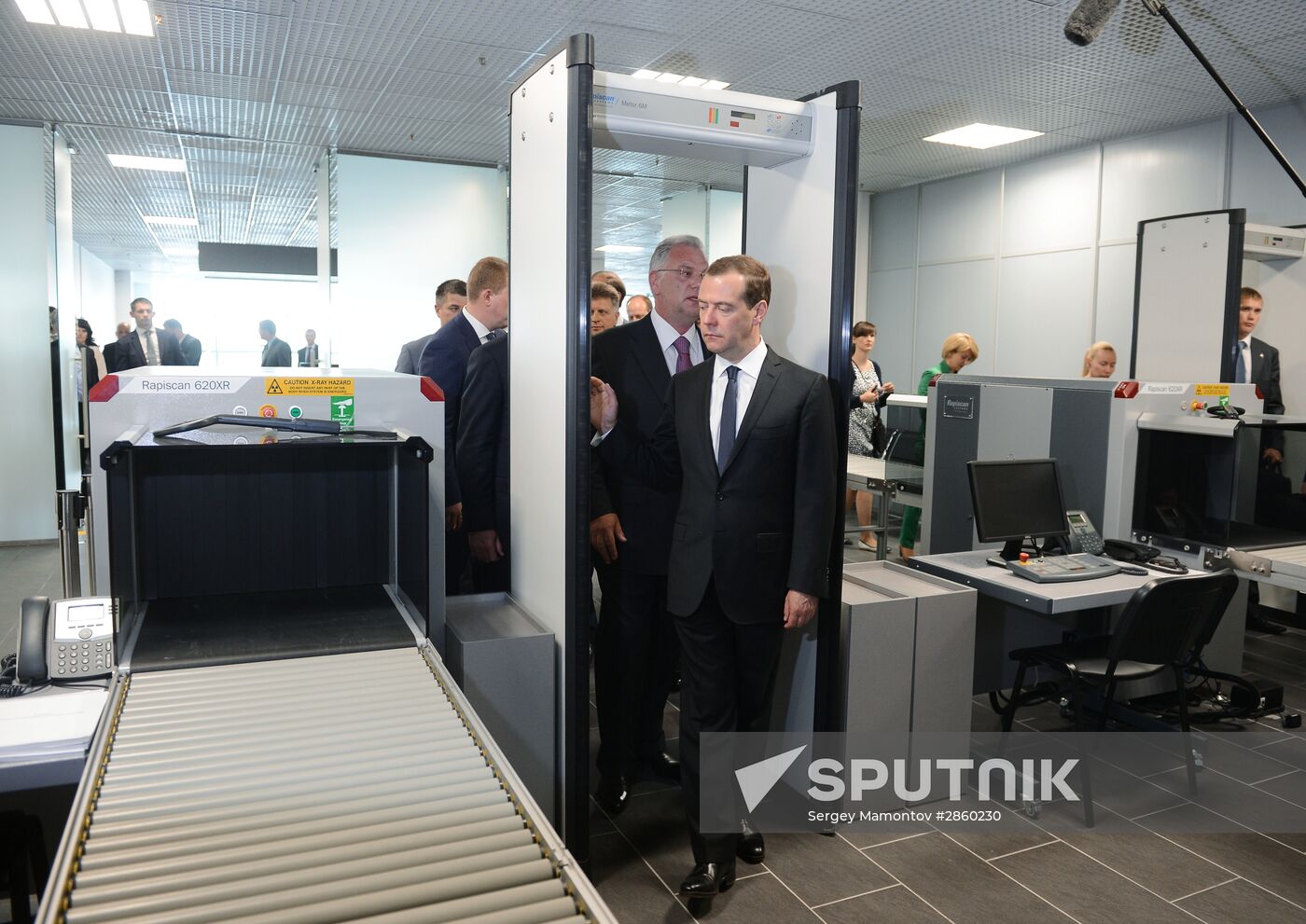 Prime Minister Dmitry Medvedev visits new international airport in Zhukovsky