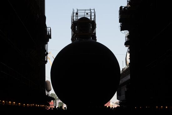 Launching submarine Kolpino in St. Petersburg
