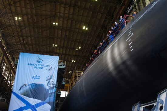 Launching submarine Kolpino in St. Petersburg