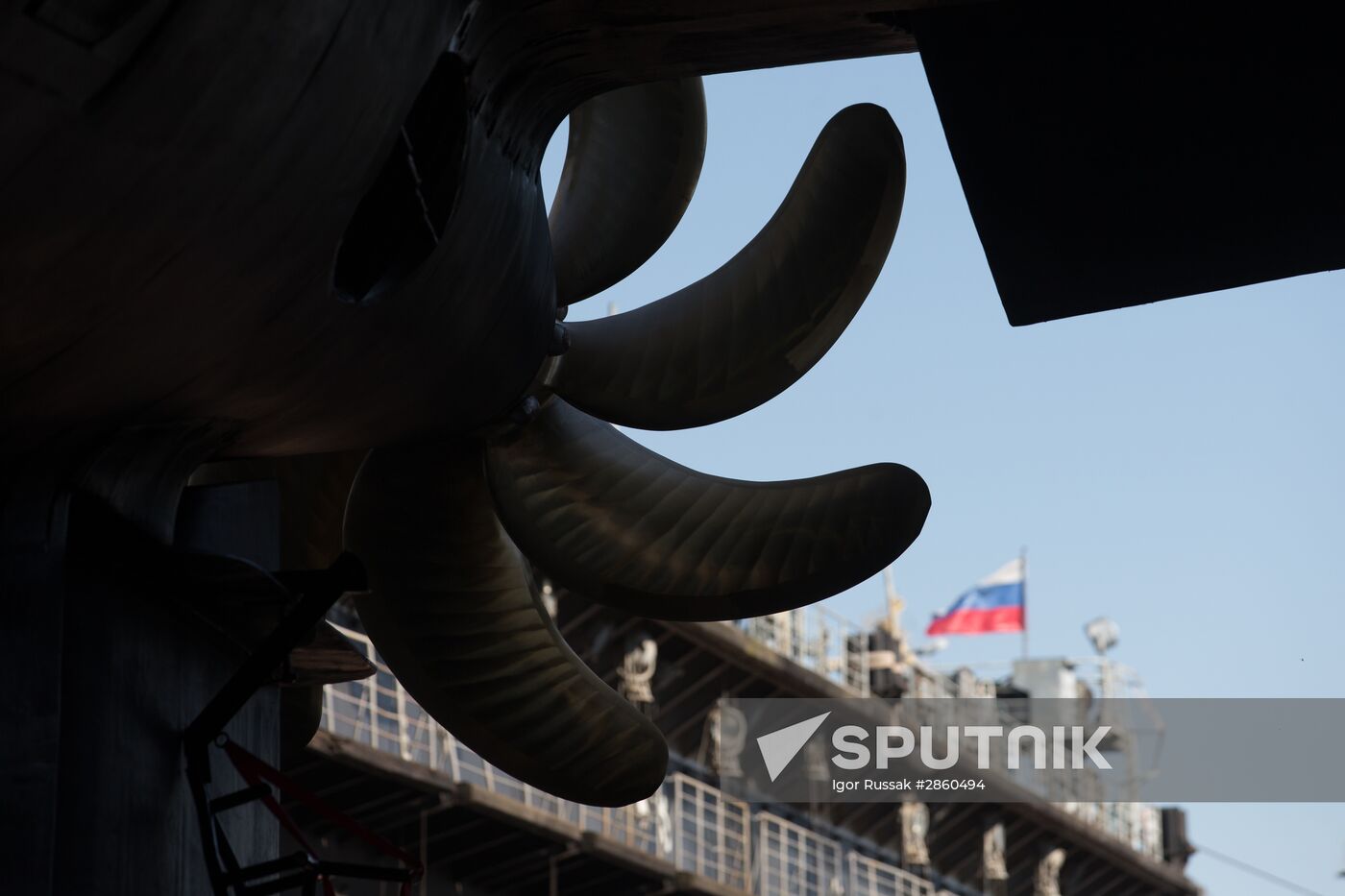 Launching submarine Kolpino in St. Petersburg