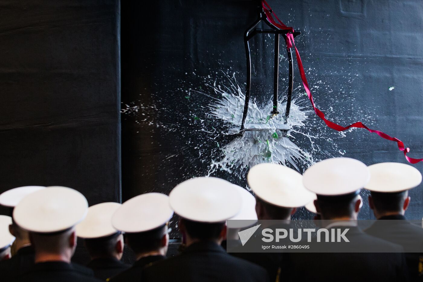 Launching submarine Kolpino in St. Petersburg