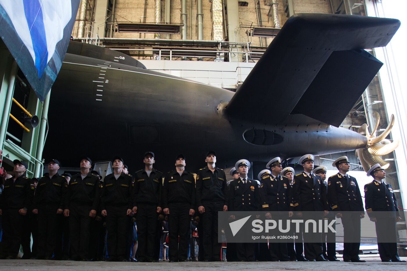 Launching the submarine Kolpino in St. Petersburg