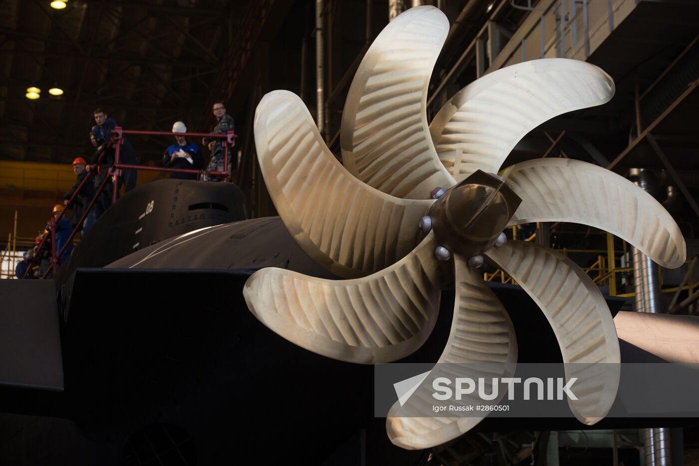 Launching the submarine Kolpino in St. Petersburg