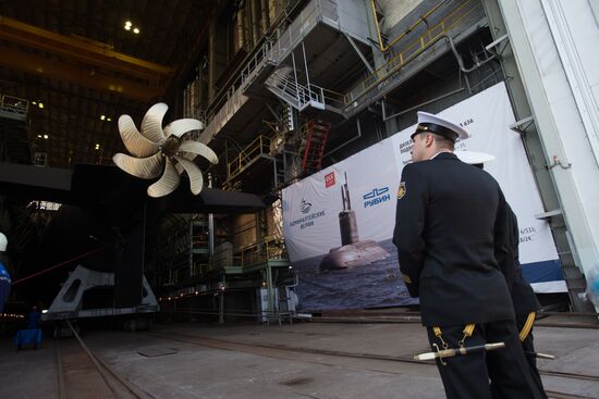 Launching the submarine Kolpino in St. Petersburg